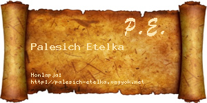 Palesich Etelka névjegykártya