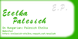 etelka palesich business card
